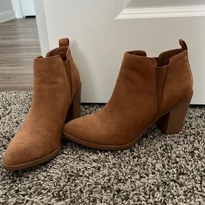 Tan high heel boots